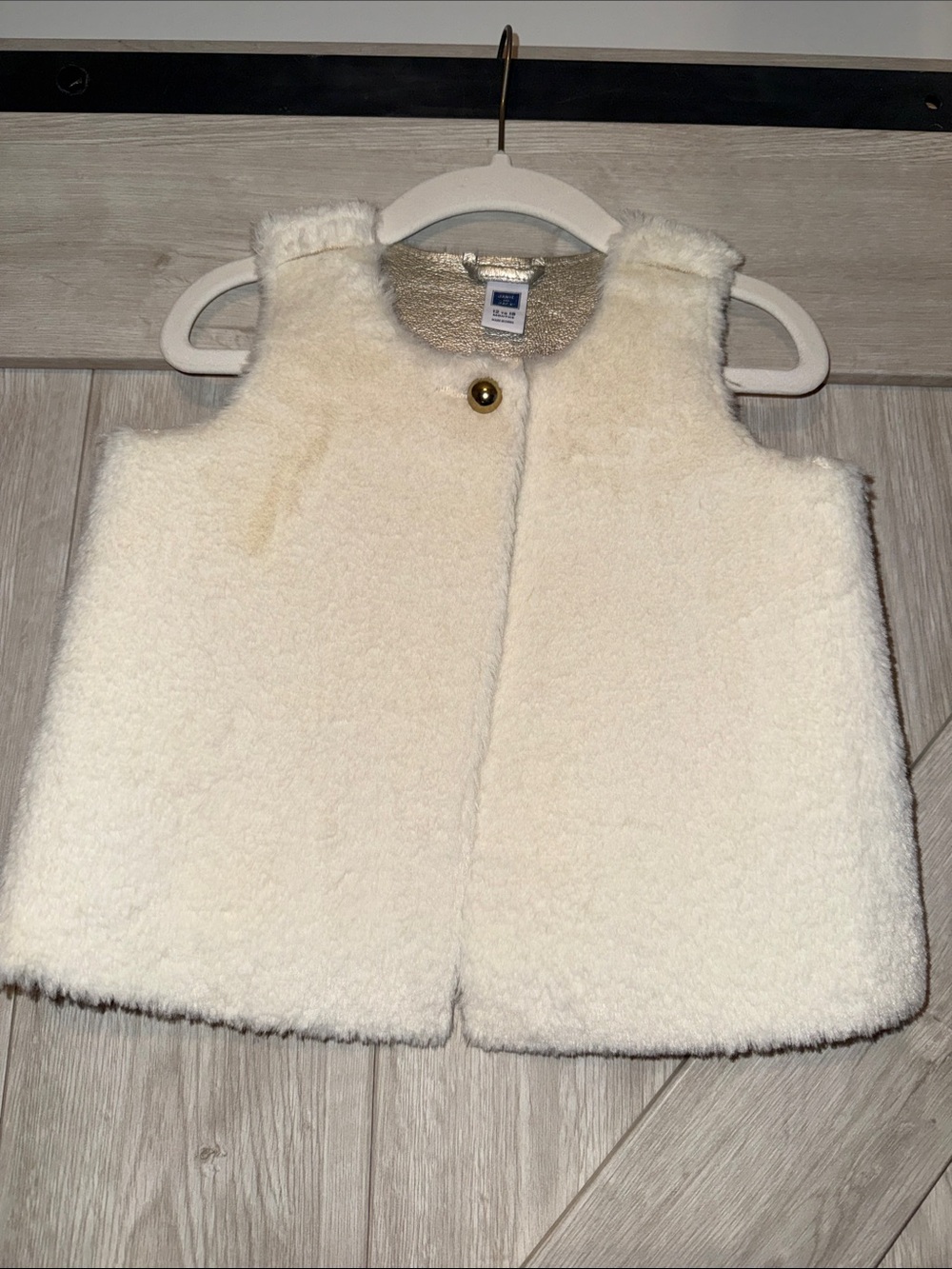 Janie and Jack Cream Faux-Fur Vest